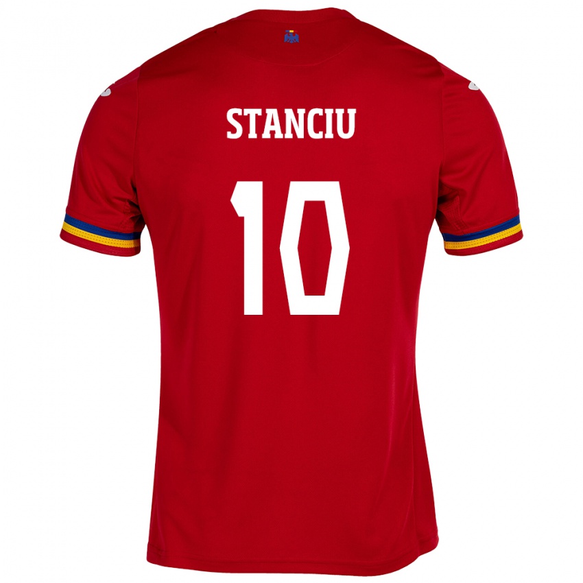 Enfant Maillot Roumanie Nicolae Stanciu #10 Rouge Tenues Extérieur 24-26 T-Shirt Suisse