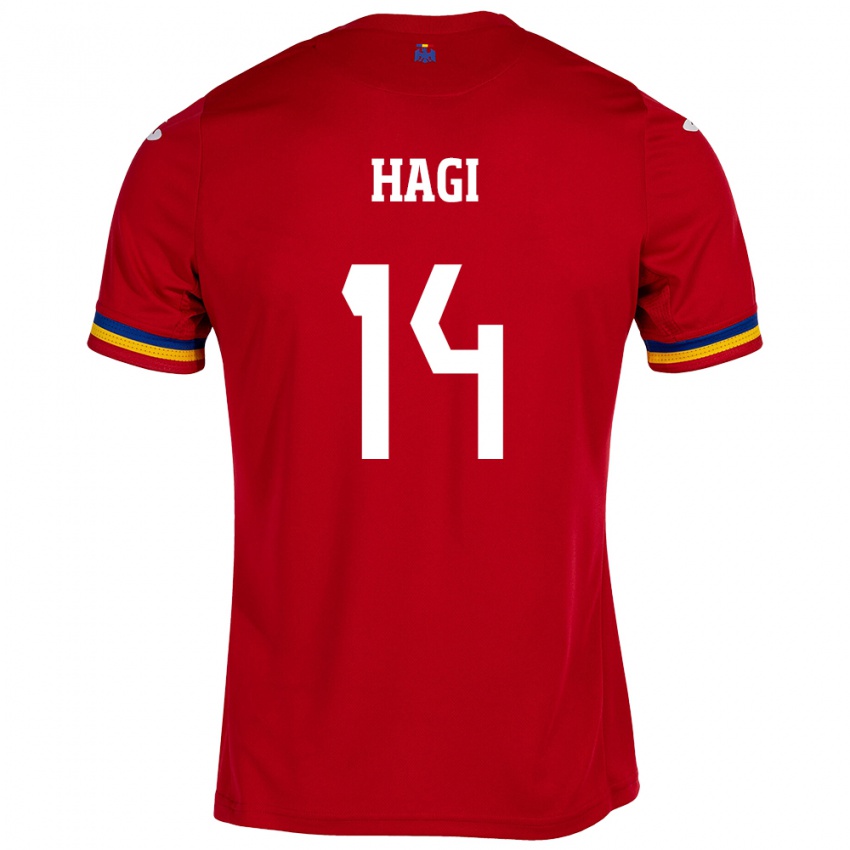 Enfant Maillot Roumanie Ianis Hagi #14 Rouge Tenues Extérieur 24-26 T-Shirt Suisse