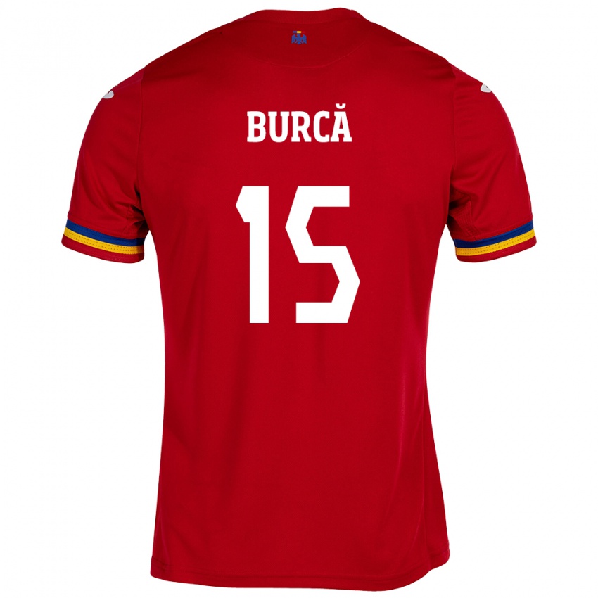 Kinder Rumänische Andrei Burcă #15 Rot Auswärtstrikot Trikot 24-26 T-Shirt Schweiz