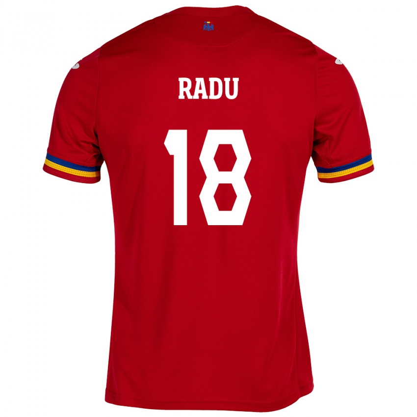 Enfant Maillot Roumanie Denis Radu #18 Rouge Tenues Extérieur 24-26 T-Shirt Suisse