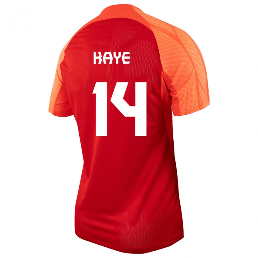 Homme Maillot Canada Mark Anthony Kaye #14 Orange Tenues Domicile 24-26 T-Shirt Suisse