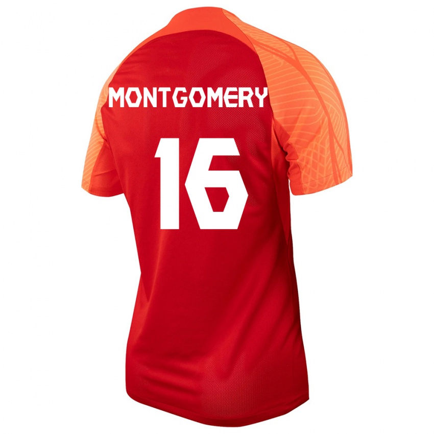 Homme Maillot Canada Callum Montgomery #16 Orange Tenues Domicile 24-26 T-Shirt Suisse