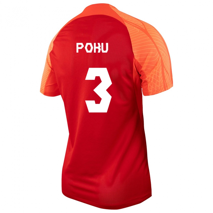 Homme Maillot Canada Kwasi Poku #3 Orange Tenues Domicile 24-26 T-Shirt Suisse