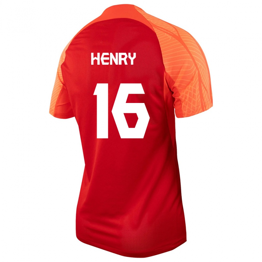 Homme Maillot Canada Mael Henry #16 Orange Tenues Domicile 24-26 T-Shirt Suisse