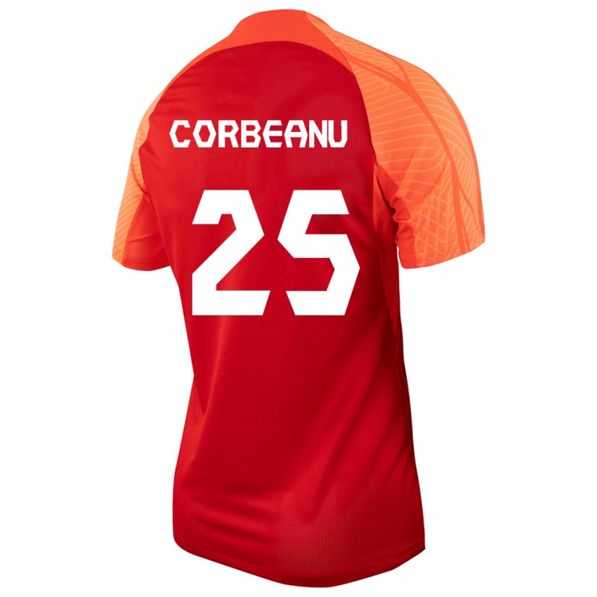 Homme Maillot Canada Theo Corbeanu #25 Orange Tenues Domicile 24-26 T-Shirt Suisse