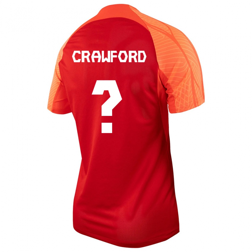 Homme Maillot Canada Tyler Crawford #0 Orange Tenues Domicile 24-26 T-Shirt Suisse