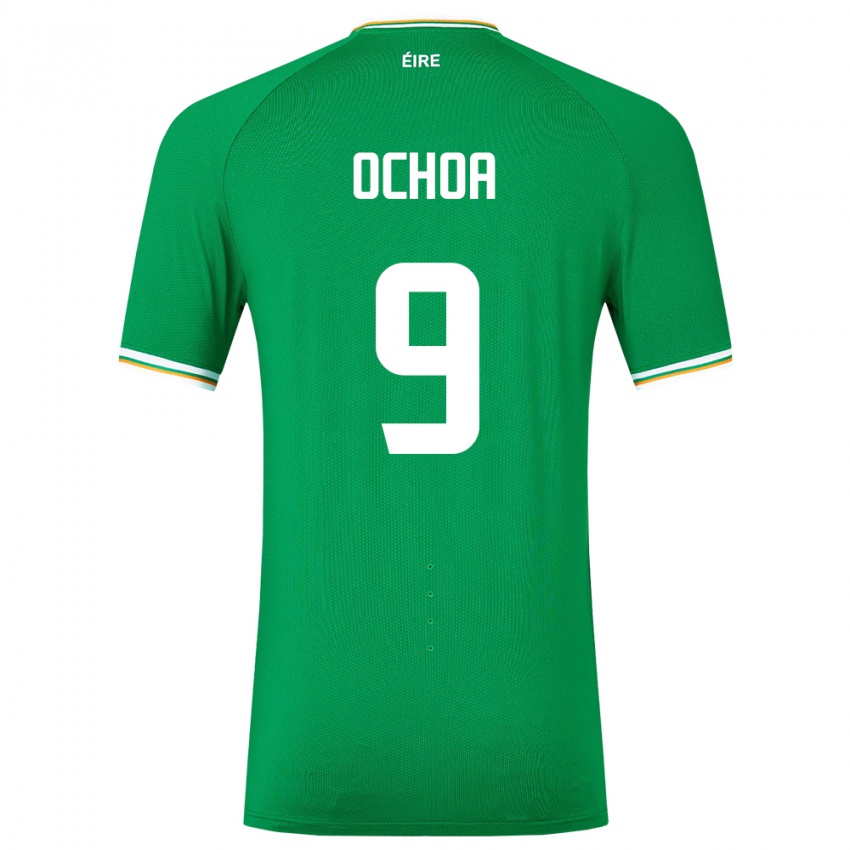 Herren Irische Aarón Ochoa #9 Grün Heimtrikot Trikot 24-26 T-Shirt Schweiz