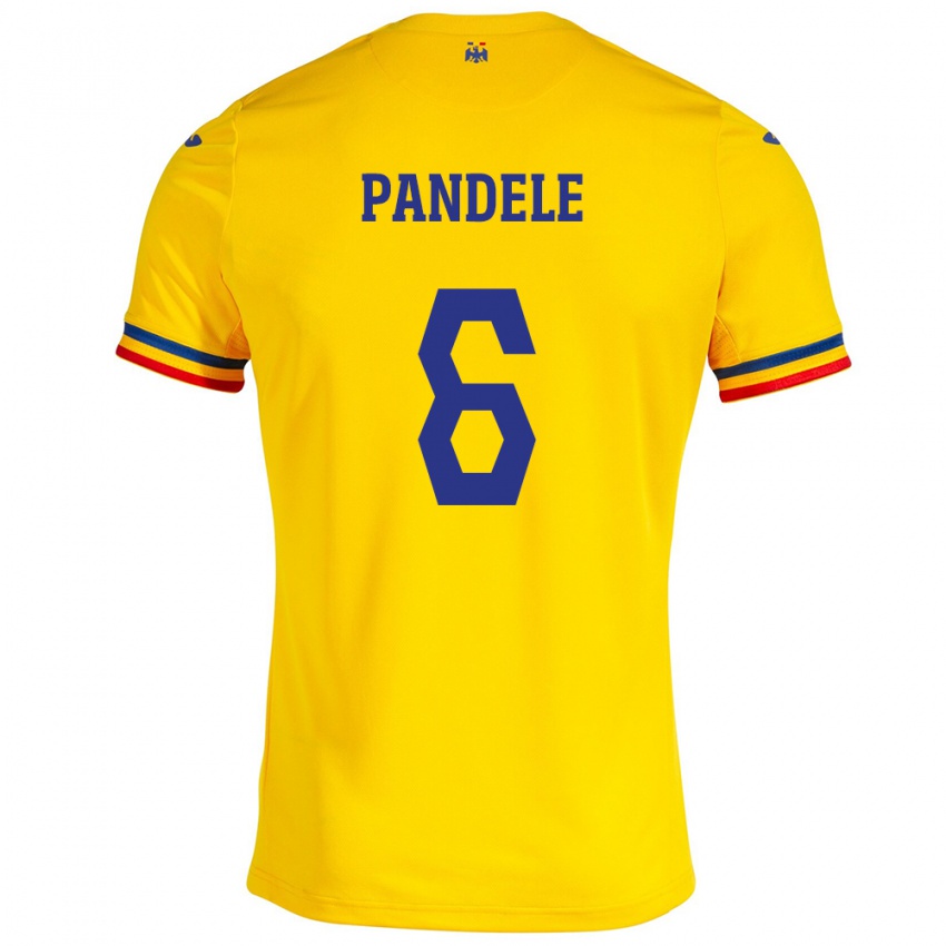 Herren Rumänische Andrei Pandele #6 Gelb Heimtrikot Trikot 24-26 T-Shirt Schweiz