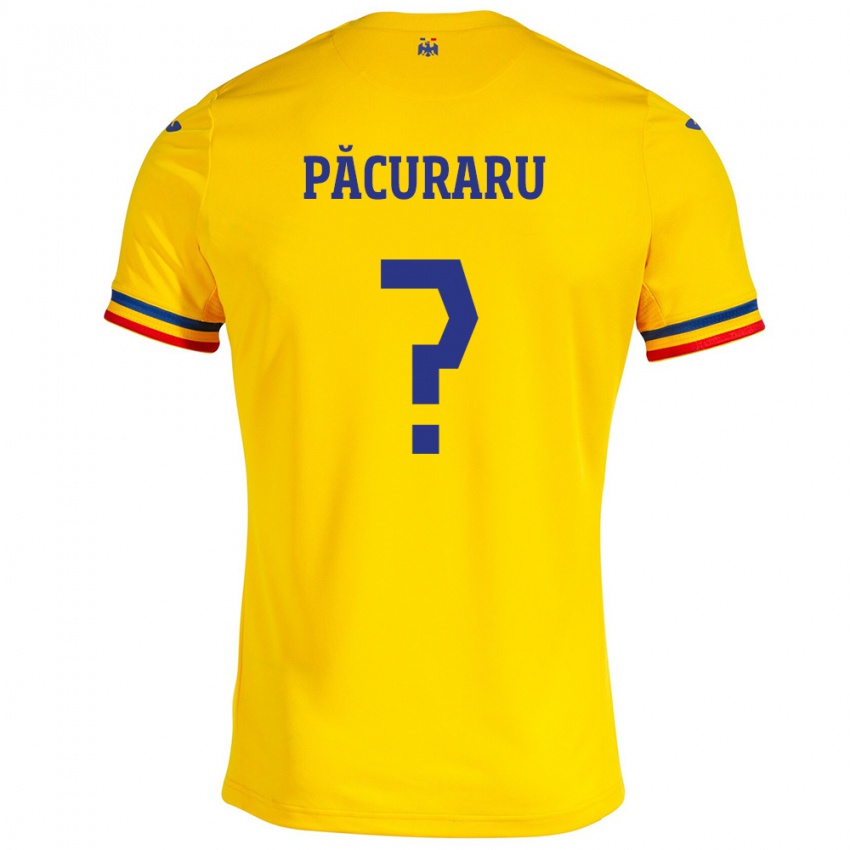 Herren Rumänische David Păcuraru #0 Gelb Heimtrikot Trikot 24-26 T-Shirt Schweiz