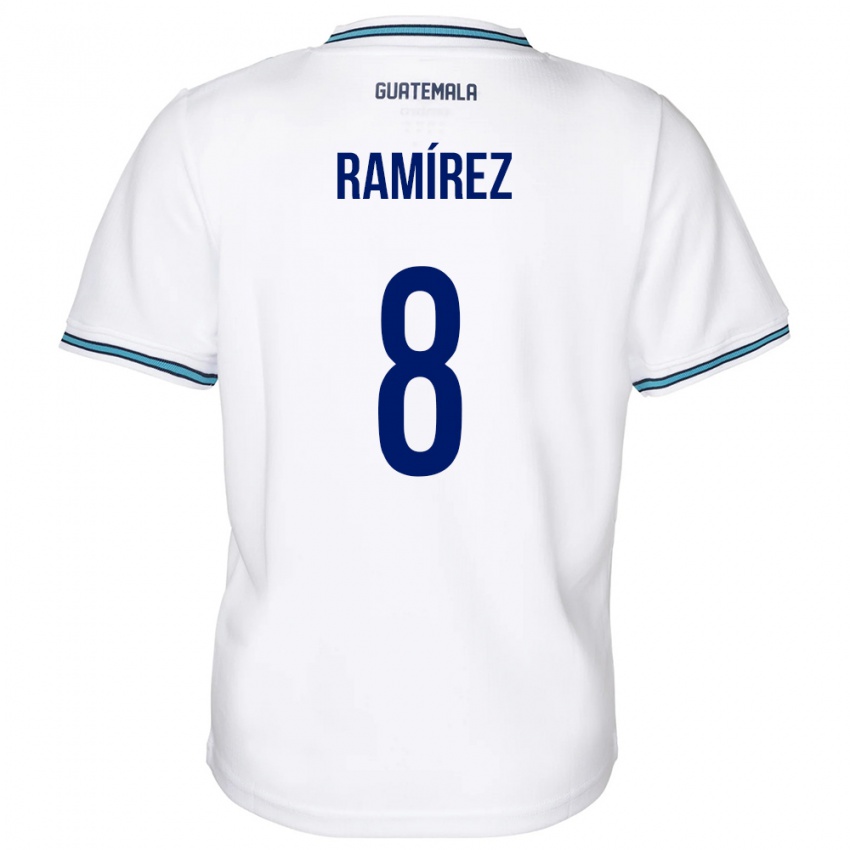 Homme Maillot Guatemala Dennis Ramírez #8 Blanc Tenues Domicile 24-26 T-Shirt Suisse