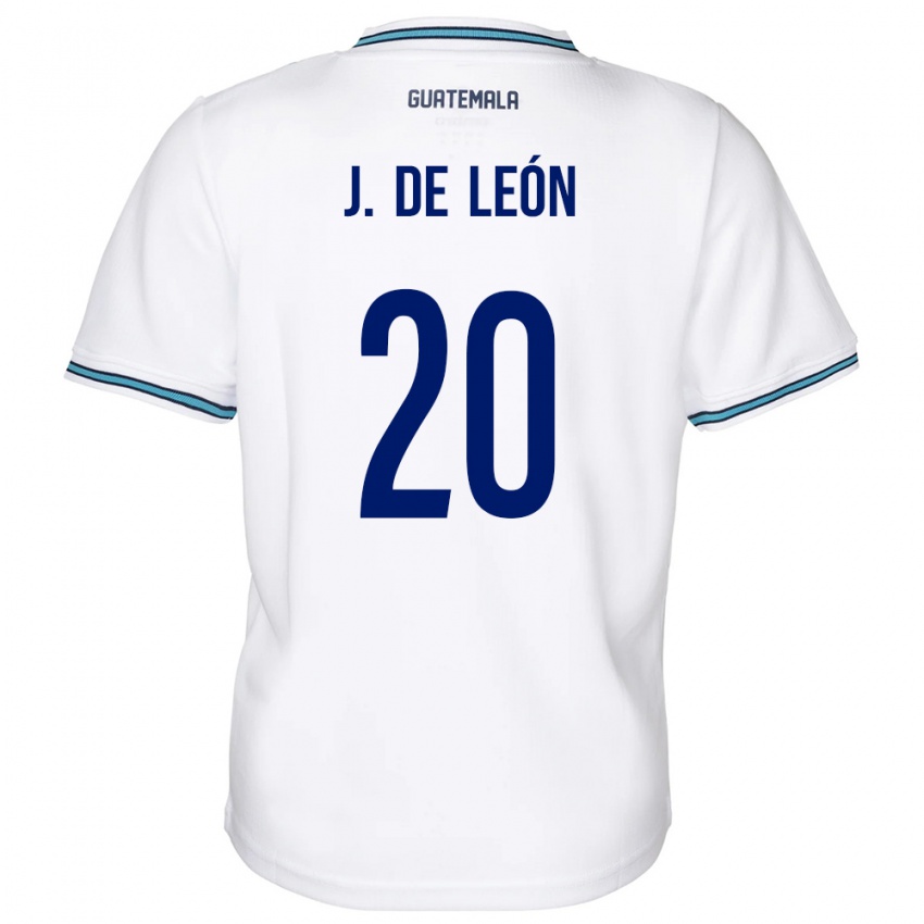 Homme Maillot Guatemala Jorge De León #20 Blanc Tenues Domicile 24-26 T-Shirt Suisse