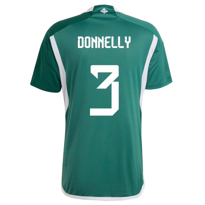 Homme Maillot Irlande Du Nord Aaron Donnelly #3 Vert Tenues Domicile 24-26 T-Shirt Suisse