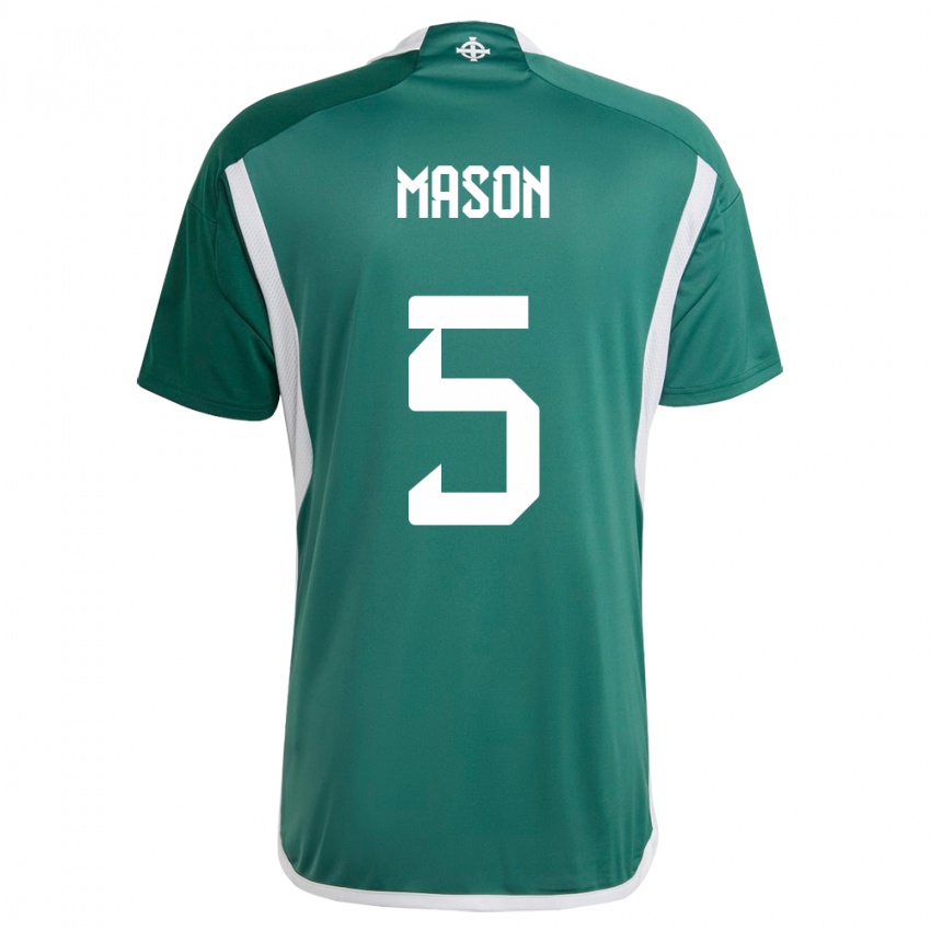 Herren Nordirland Ellie Mason #5 Grün Heimtrikot Trikot 24-26 T-Shirt Schweiz