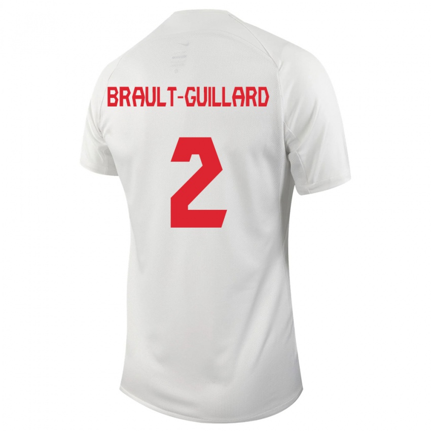 Homme Maillot Canada Zachary Brault-Guillard #2 Blanc Tenues Extérieur 24-26 T-Shirt Suisse