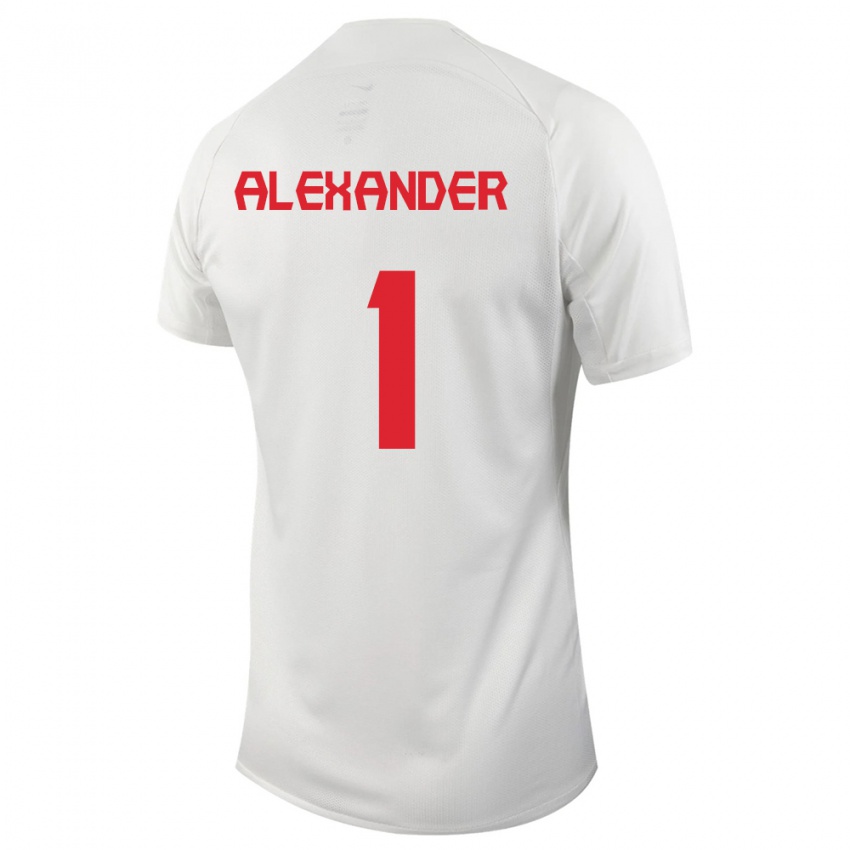Homme Maillot Canada Ben Alexander #1 Blanc Tenues Extérieur 24-26 T-Shirt Suisse