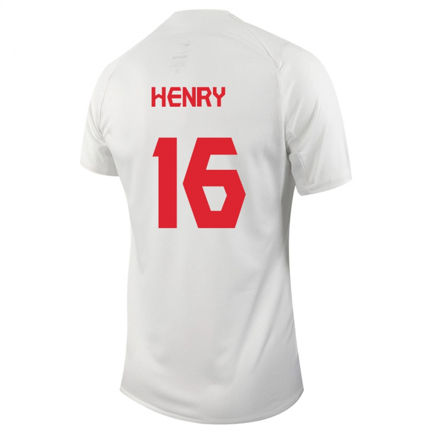 Homme Maillot Canada Mael Henry #16 Blanc Tenues Extérieur 24-26 T-Shirt Suisse