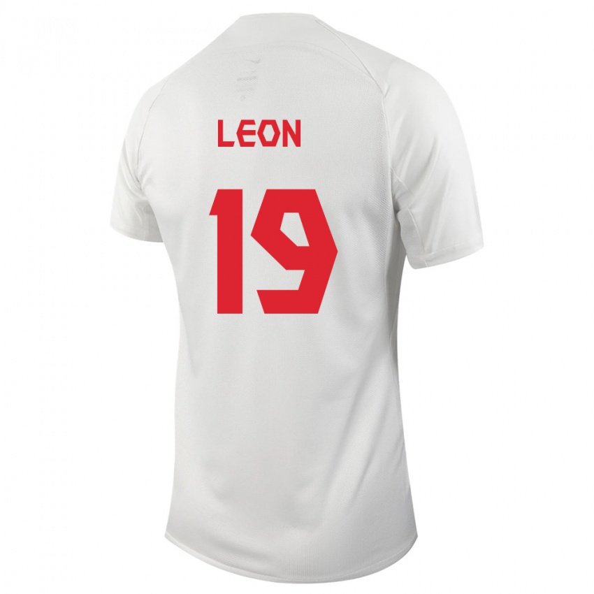 Homme Maillot Canada Adriana Leon #19 Blanc Tenues Extérieur 24-26 T-Shirt Suisse