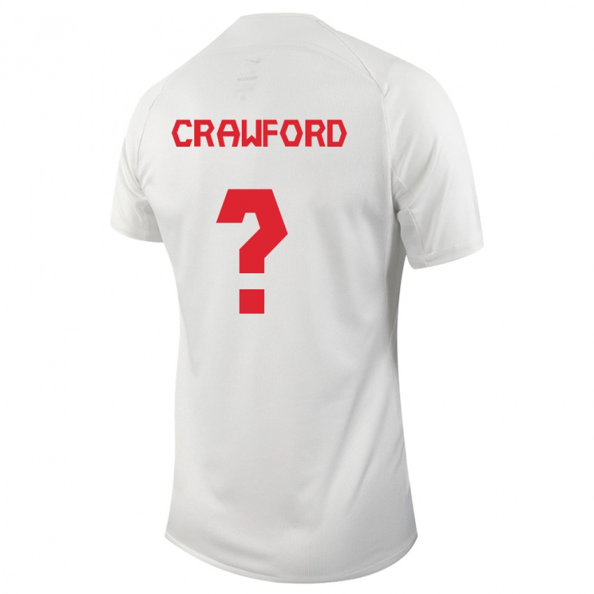 Homme Maillot Canada Tyler Crawford #0 Blanc Tenues Extérieur 24-26 T-Shirt Suisse