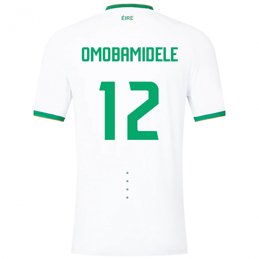 Herren Irische Andrew Omobamidele #12 Weiß Auswärtstrikot Trikot 24-26 T-Shirt Schweiz