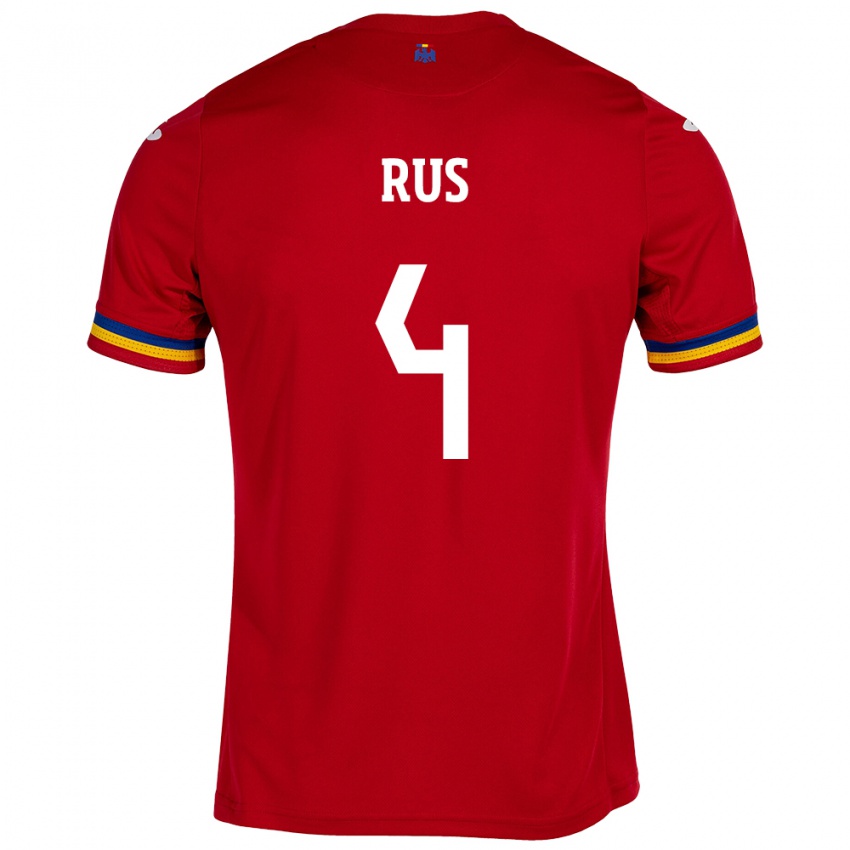Homme Maillot Roumanie Adrian Rus #4 Rouge Tenues Extérieur 24-26 T-Shirt Suisse