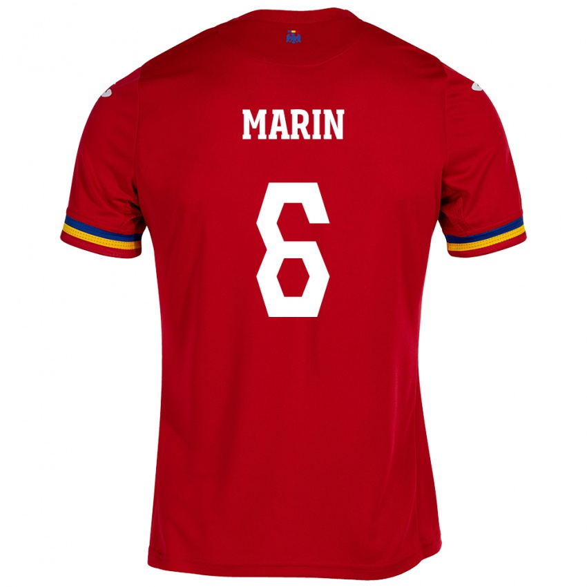 Herren Rumänische Marius Marin #6 Rot Auswärtstrikot Trikot 24-26 T-Shirt Schweiz