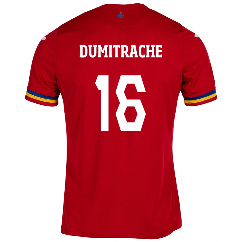 Homme Maillot Roumanie Valentin Dumitrache #16 Rouge Tenues Extérieur 24-26 T-Shirt Suisse
