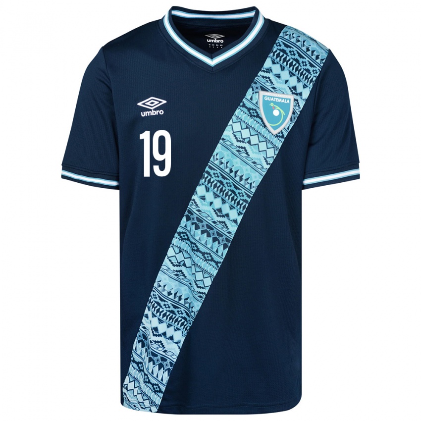 Homme Maillot Guatemala Vidal Paz #19 Bleu Tenues Extérieur 24-26 T-Shirt Suisse
