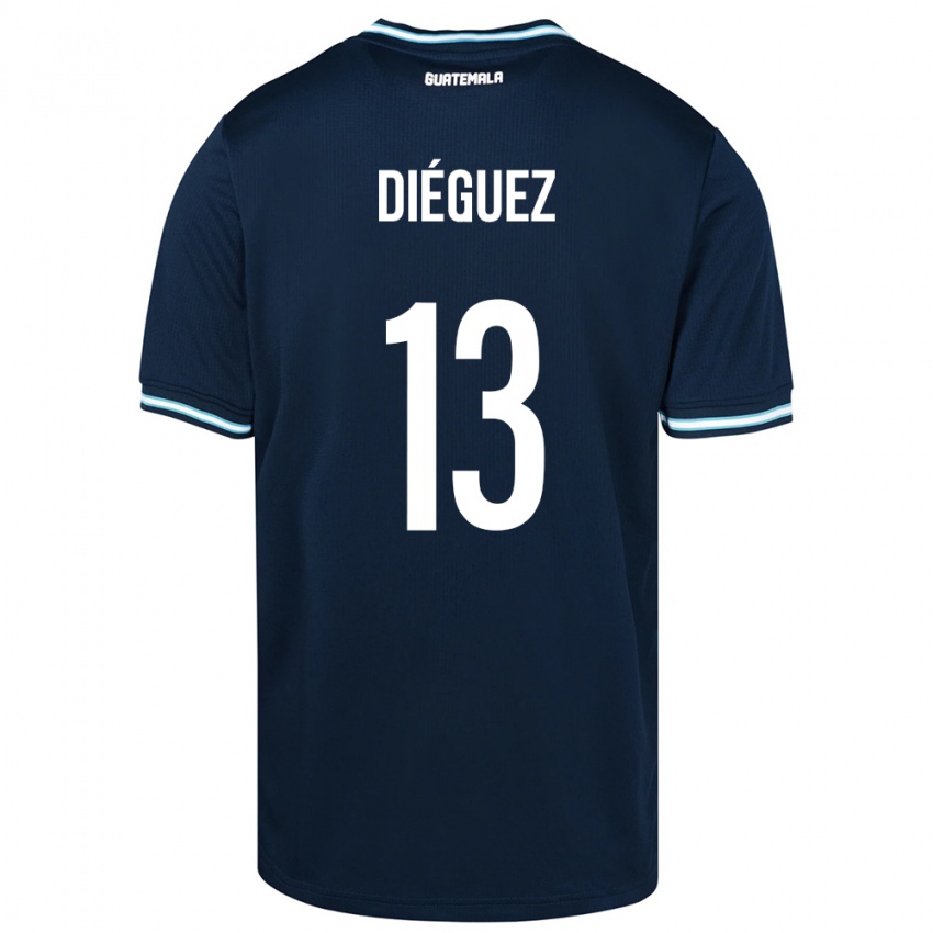 Homme Maillot Guatemala Jonathan Diéguez #13 Bleu Tenues Extérieur 24-26 T-Shirt Suisse