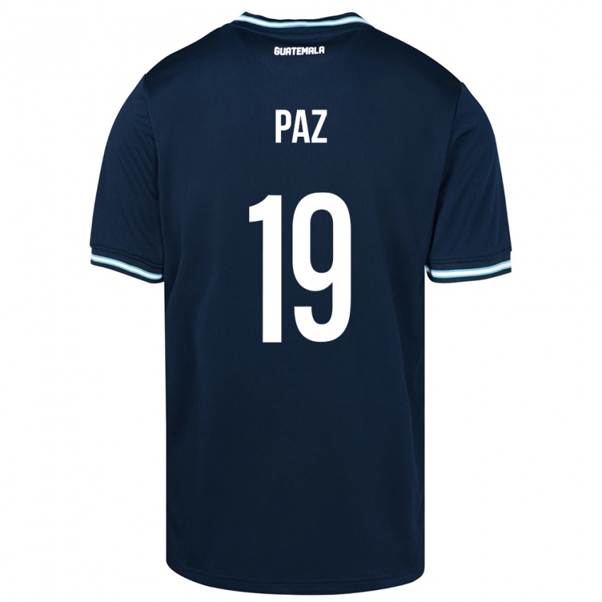 Homme Maillot Guatemala Vidal Paz #19 Bleu Tenues Extérieur 24-26 T-Shirt Suisse