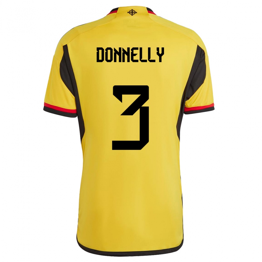 Homme Maillot Irlande Du Nord Aaron Donnelly #3 Blanc Tenues Extérieur 24-26 T-Shirt Suisse