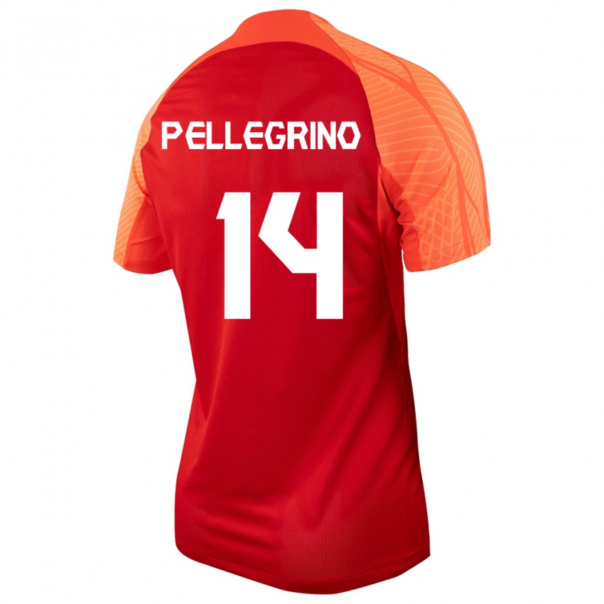 Femme Maillot Canada Gabriel Pellegrino #14 Orange Tenues Domicile 24-26 T-Shirt Suisse