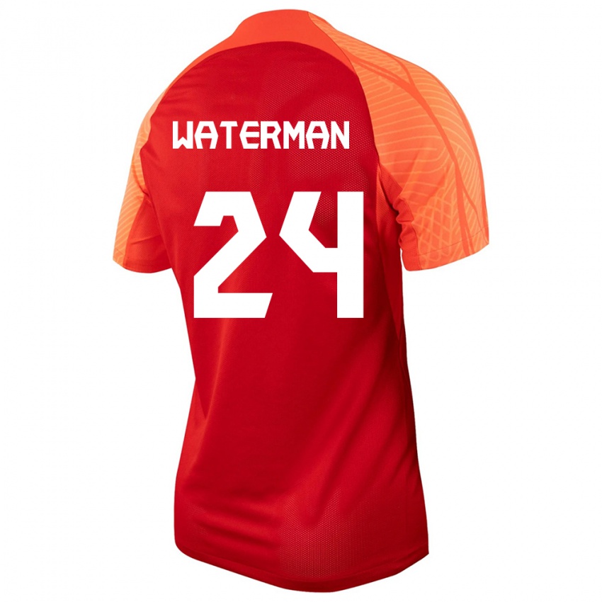 Femme Maillot Canada Joel Waterman #24 Orange Tenues Domicile 24-26 T-Shirt Suisse