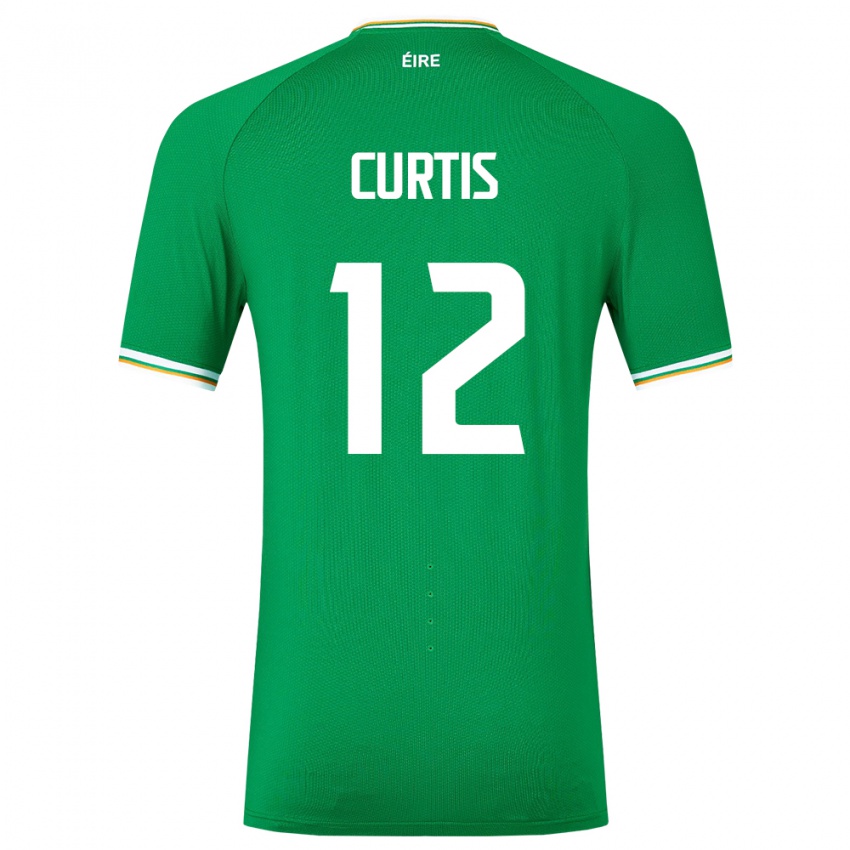 Damen Irische Sam Curtis #12 Grün Heimtrikot Trikot 24-26 T-Shirt Schweiz
