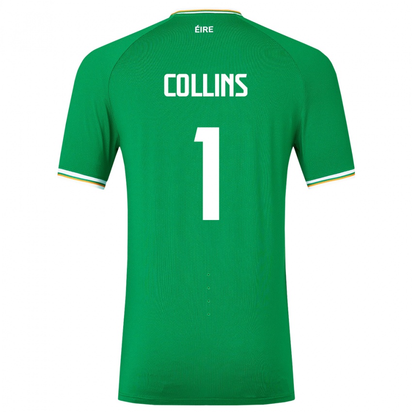 Damen Irische Joe Collins #1 Grün Heimtrikot Trikot 24-26 T-Shirt Schweiz