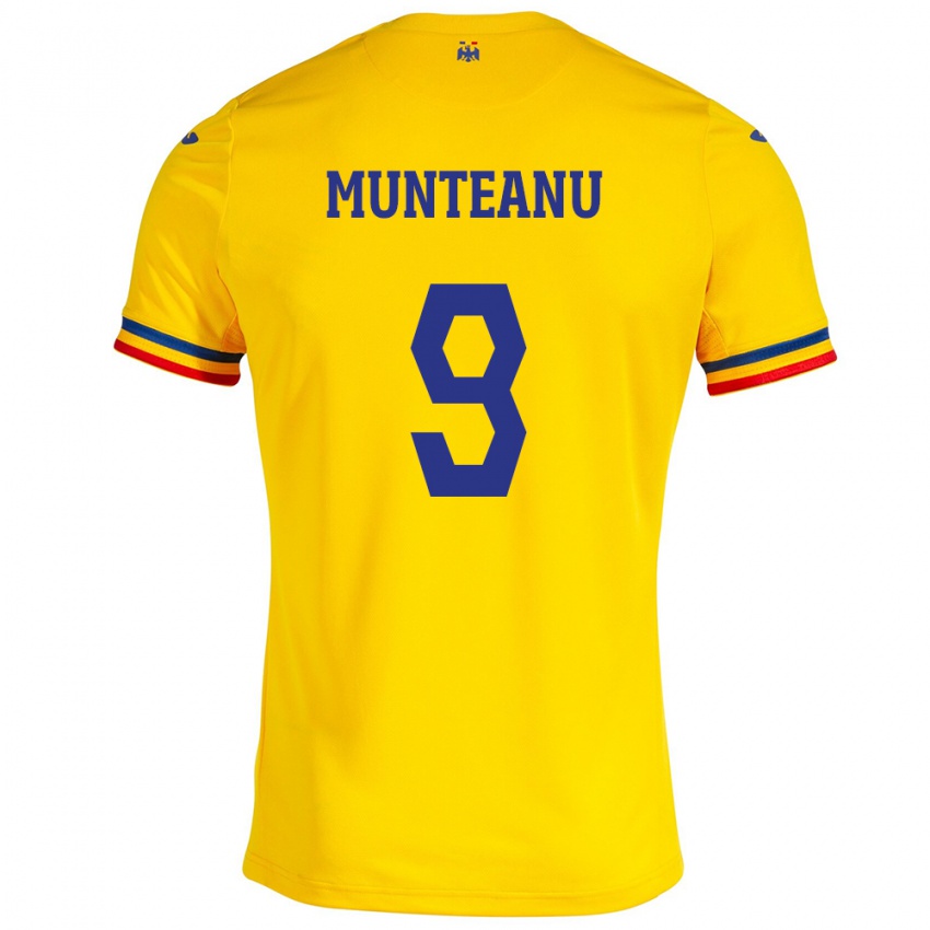 Damen Rumänische Louis Munteanu #9 Gelb Heimtrikot Trikot 24-26 T-Shirt Schweiz