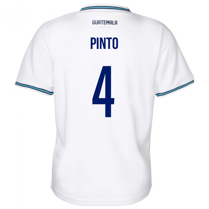 Femme Maillot Guatemala José Carlos Pinto #4 Blanc Tenues Domicile 24-26 T-Shirt Suisse