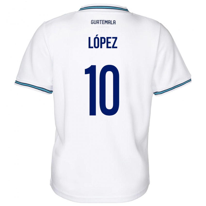 Femme Maillot Guatemala Antonio López #10 Blanc Tenues Domicile 24-26 T-Shirt Suisse