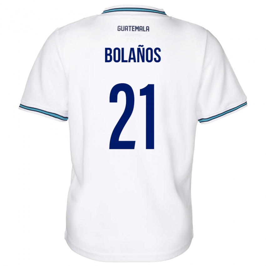 Femme Maillot Guatemala Diego Bolaños #21 Blanc Tenues Domicile 24-26 T-Shirt Suisse