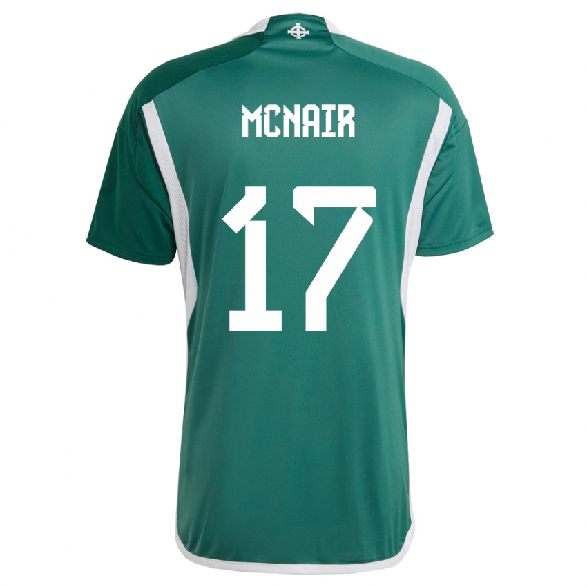Femme Maillot Irlande Du Nord Paddy Mcnair #17 Vert Tenues Domicile 24-26 T-Shirt Suisse