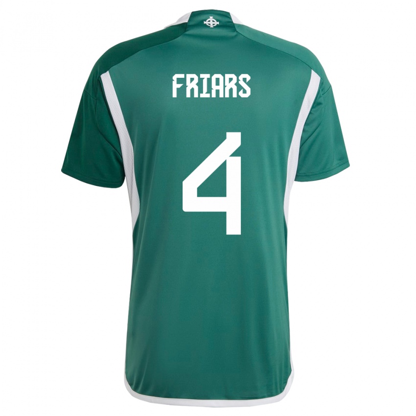 Femme Maillot Irlande Du Nord Alfie Friars #4 Vert Tenues Domicile 24-26 T-Shirt Suisse