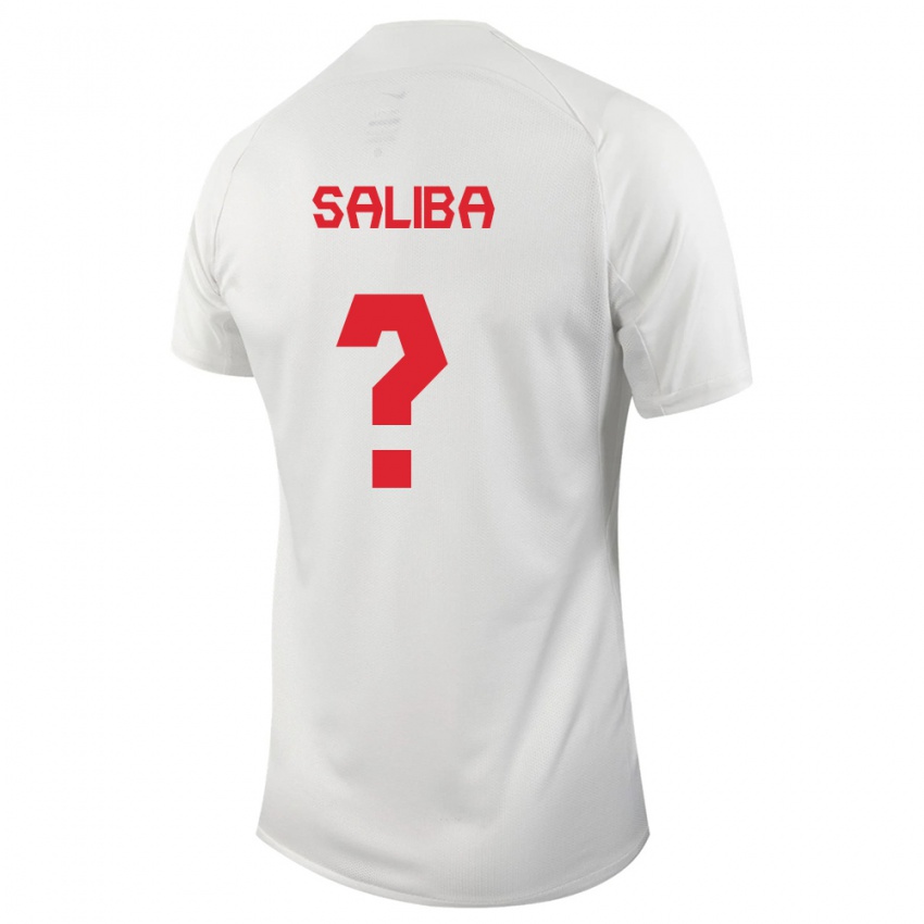 Femme Maillot Canada Nathan Dylan Saliba #0 Blanc Tenues Extérieur 24-26 T-Shirt Suisse