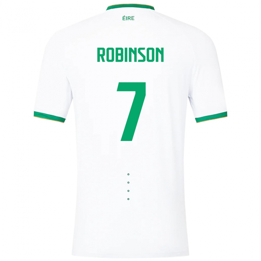 Damen Irische Callum Robinson #7 Weiß Auswärtstrikot Trikot 24-26 T-Shirt Schweiz