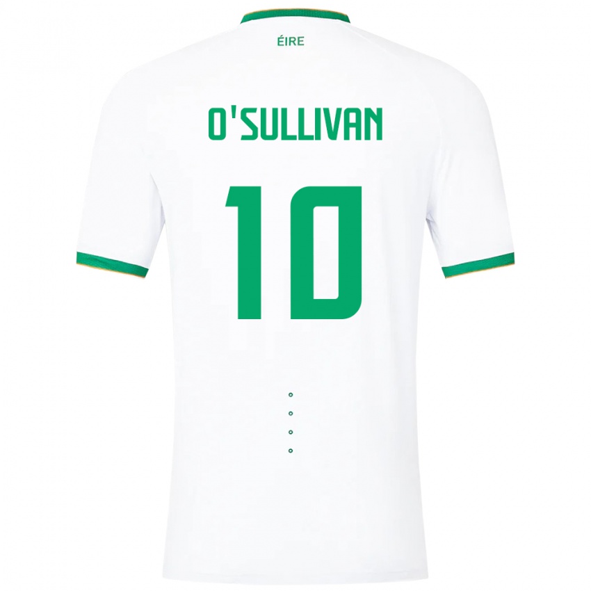 Damen Irische Denise O'sullivan #10 Weiß Auswärtstrikot Trikot 24-26 T-Shirt Schweiz
