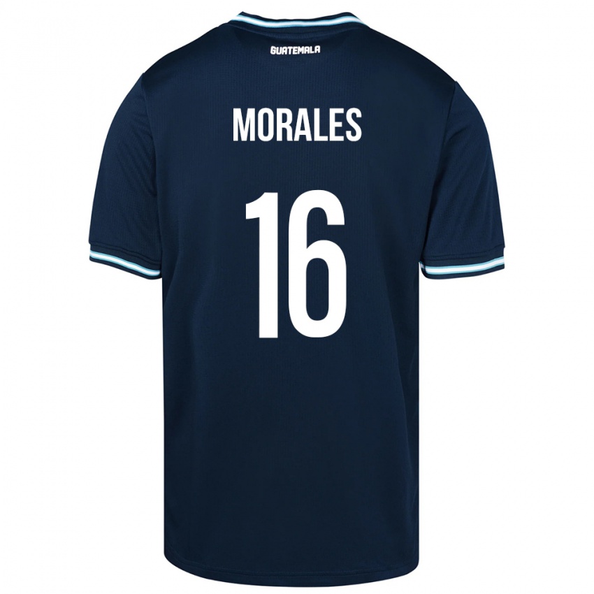 Femme Maillot Guatemala José Morales #16 Bleu Tenues Extérieur 24-26 T-Shirt Suisse