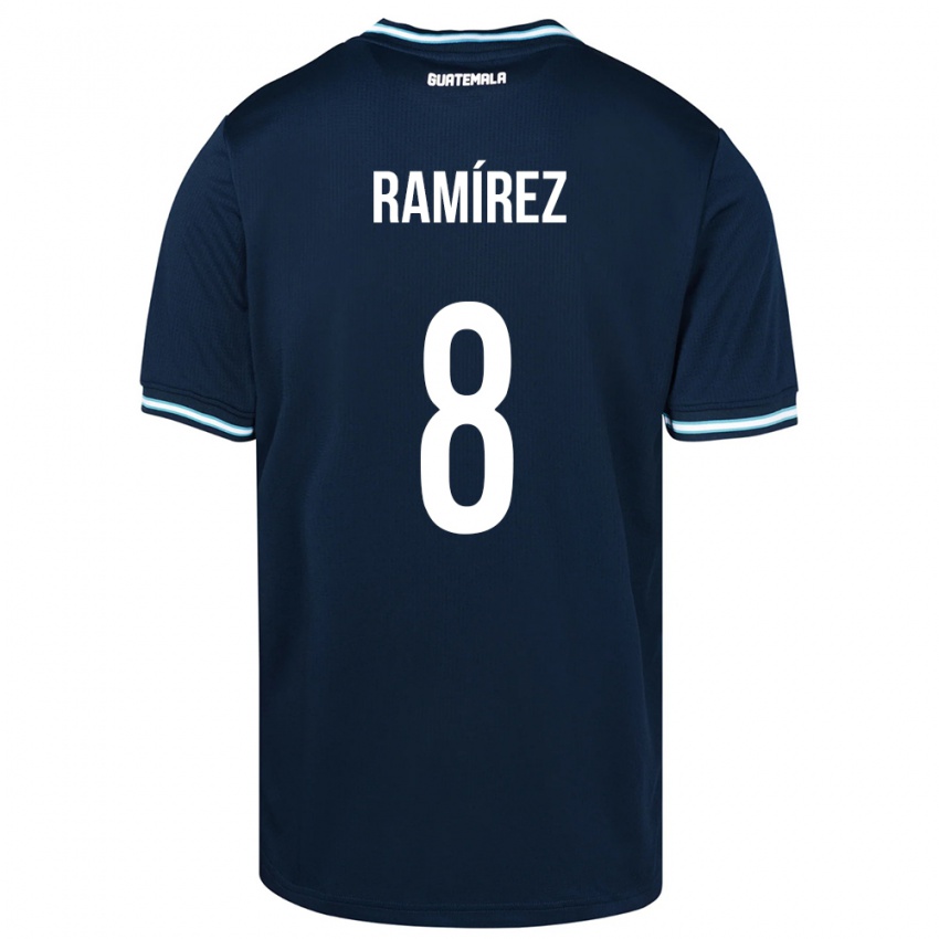 Femme Maillot Guatemala Dennis Ramírez #8 Bleu Tenues Extérieur 24-26 T-Shirt Suisse