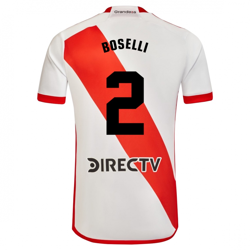 Enfant Maillot Sebastián Boselli #2 Blanc Rouge Tenues Domicile 2023/24 T-Shirt Suisse