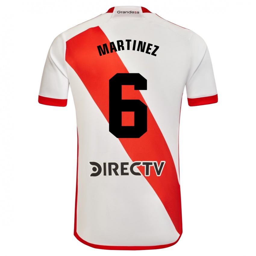 Enfant Maillot David Martinez #6 Blanc Rouge Tenues Domicile 2023/24 T-Shirt Suisse