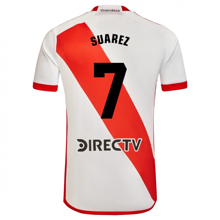 Enfant Maillot Matias Suarez #7 Blanc Rouge Tenues Domicile 2023/24 T-Shirt Suisse