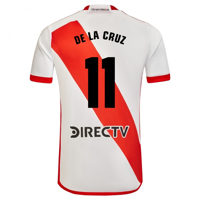 Enfant Maillot Nicolas De La Cruz #11 Blanc Rouge Tenues Domicile 2023/24 T-Shirt Suisse