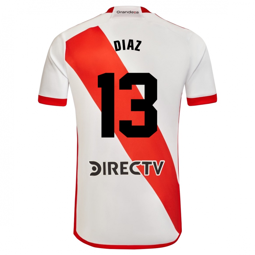 Kinder Enzo Díaz #13 Weiß Rot Heimtrikot Trikot 2023/24 T-Shirt Schweiz